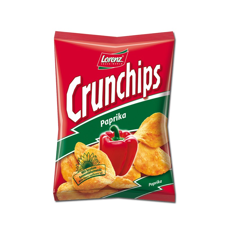Lorenz Crunchips Paprika 50g,Chips, Snack, 16 Beutel Knabberartikel