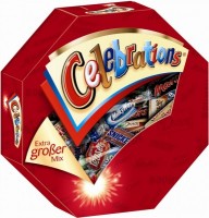 Celebrations, Schokoladen-Riegel Mischung 1 Box a 297g