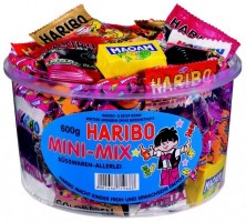 Haribo Mini-Mix 600g Dose Lakritz Fruchtgummi Kaubonbon