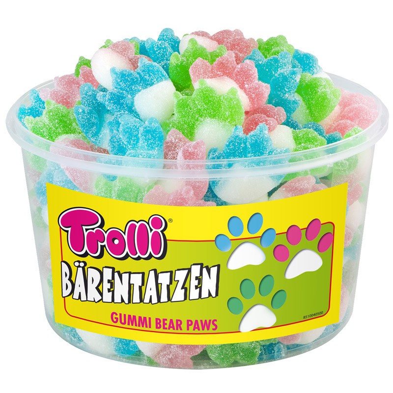 Trolli B&auml;rentatzen, Fruchtgummi sauer, 150 St&uuml;ck