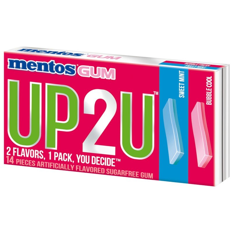 Perfetti van Melle Mentos Gum UP2U Sweet Mint u.Bubble Cool 12 Packungen