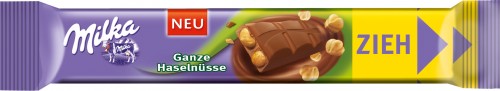 Milka Ganze Haseln&uuml;sse Riegel Schokolade 24 St&uuml;ck