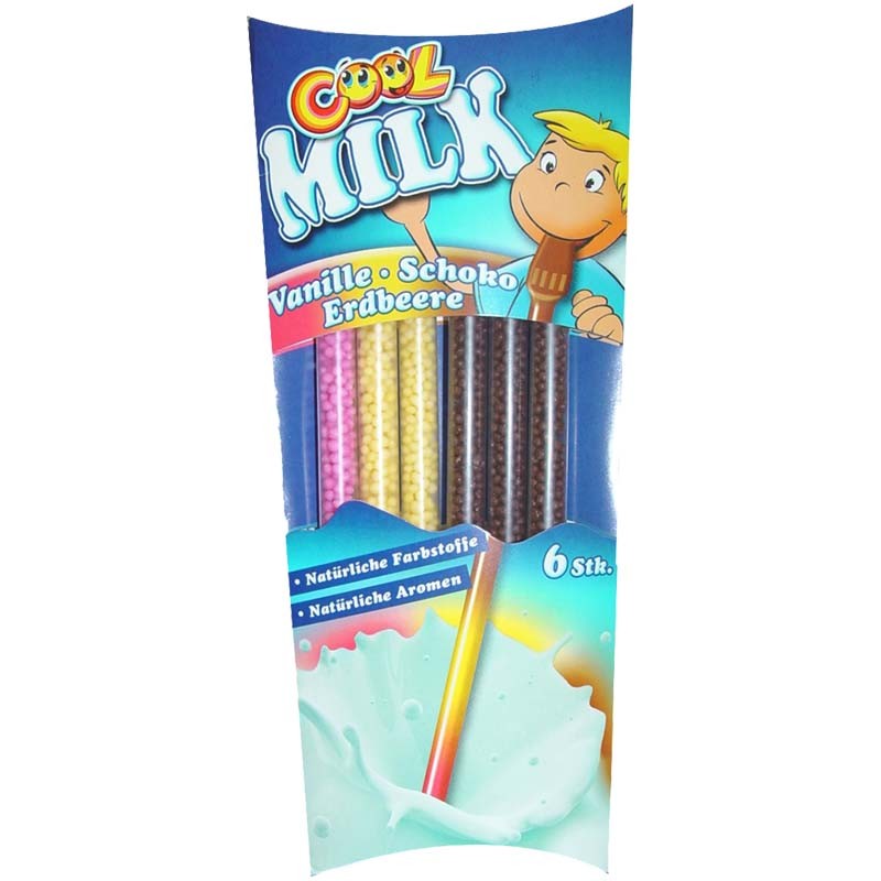 Cool Milk, MilchTrinkhalme Erdbeere, Schoko, Vanille, 10 Packungen