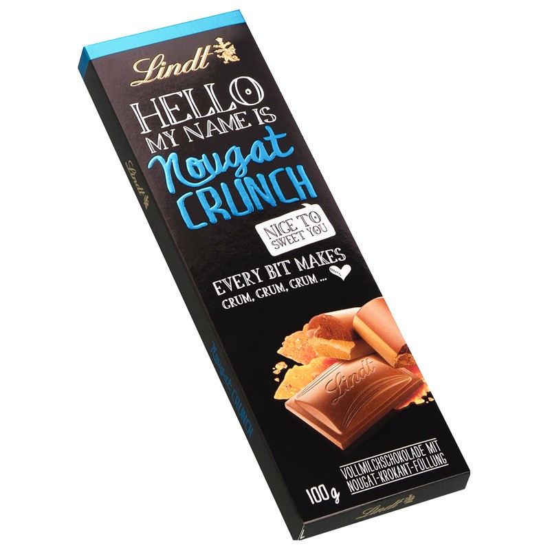 Lindt Hello Nougat Crunch, Schokolade, 12 Tafeln Schokolade Tafeln Lindt Schokoladen Tafel