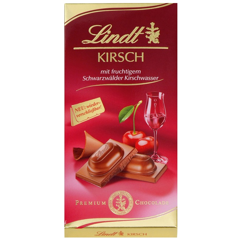 Lindt Kirsch Schokolade 100g, 12 Tafeln