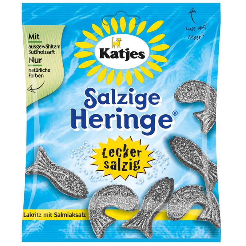 Katjes Salzige Heringe 75g, Lakritz, 30 Beutel
