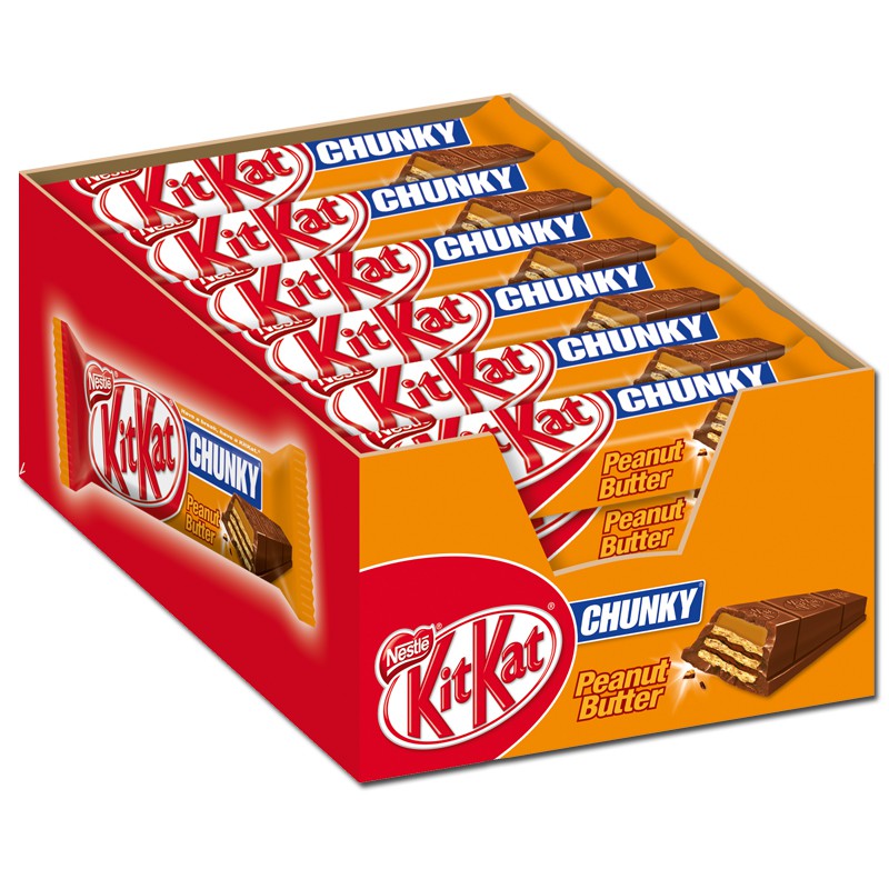Nestle KitKat Chunky Peanutbutter, Erdnuss, 24 Riegel Riegel Nestle