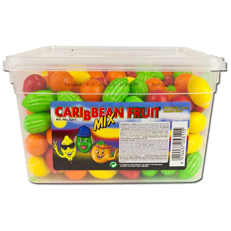 Karibischer Früchte Mix, Caribbean Fruit Mix Kaugummi 300 St Kaugummi ...