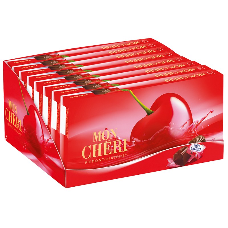 Ferrero Mon Cheri 157g, Praline, 8 Packungen Schokolade Pralinen ...