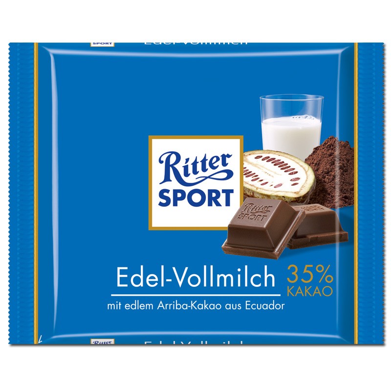 Ritter Sport EdelVollmilch Schokolade 100g 5 Tafeln Schokolade Tafeln Ritter Sport Schokoladen