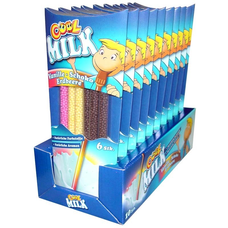 Cool Milk, MilchTrinkhalme Erdbeere, Schoko, Vanille, 10 Packungen