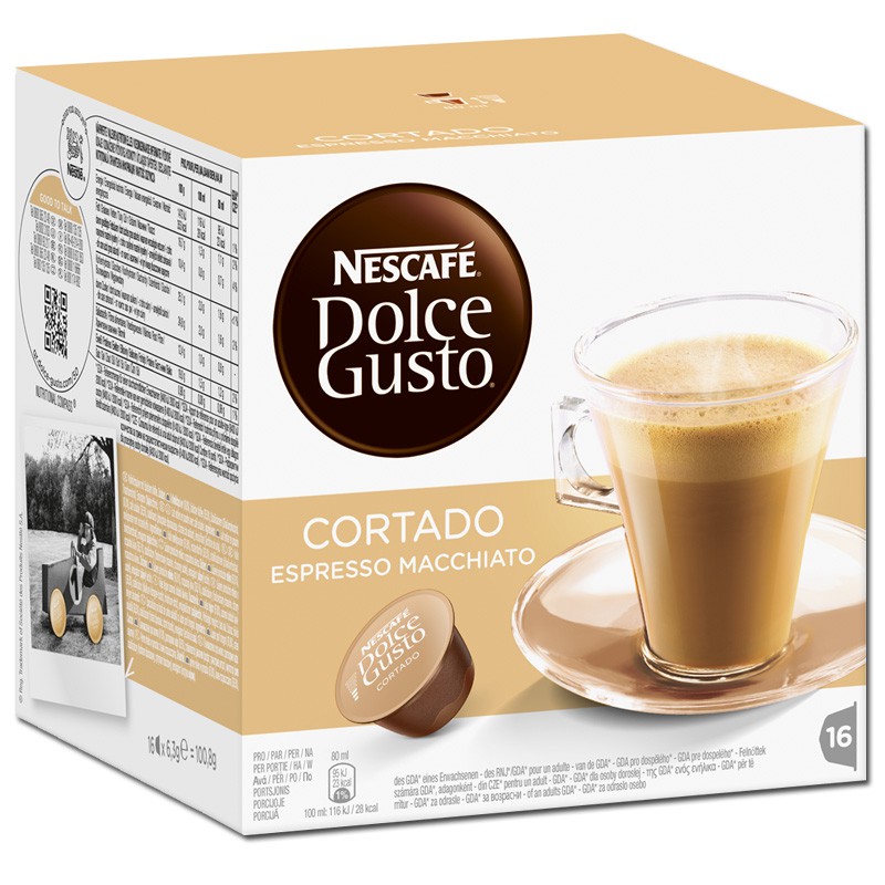 Dolce Gusto Cortado Espresso Macchiato, 16 Kapseln Kaffee Kaffeepads ...