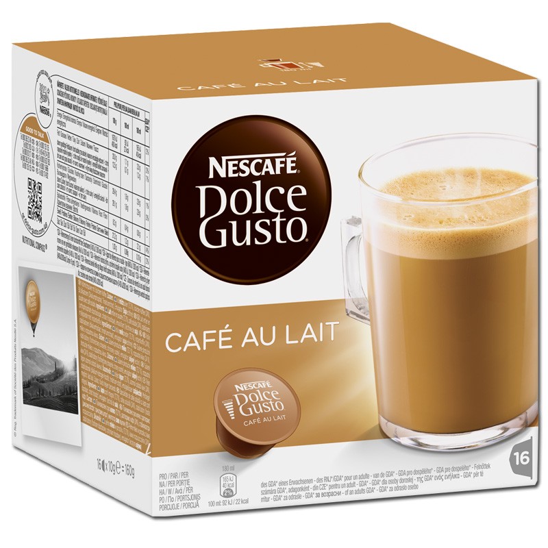 Dolce Gusto Café au Lait, Milchkaffee, 16 Kapseln Kaffee
