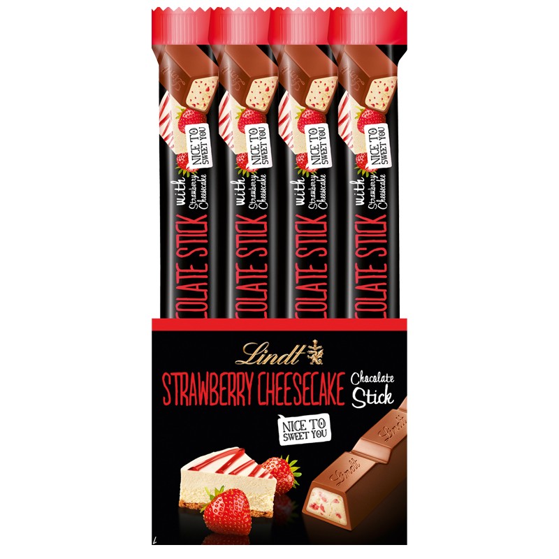 Lindt Hello Strawberry Cheesecake Stick 24 Stück Riegel Schokosticks