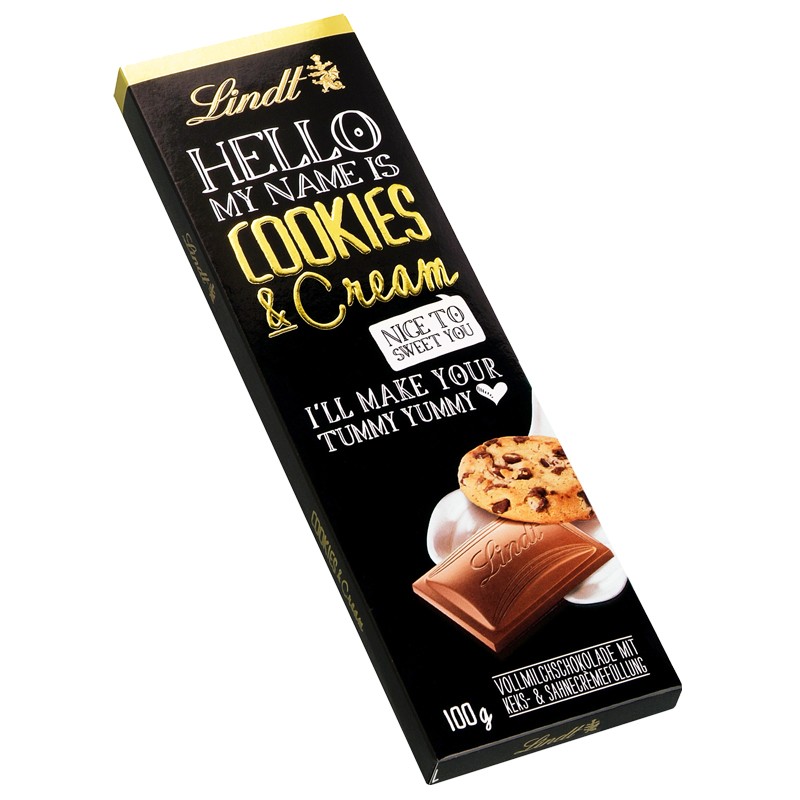 Lindt Hello Cookies &amp; Cream Schokolade, 12 Tafeln Schokolade Tafeln ...