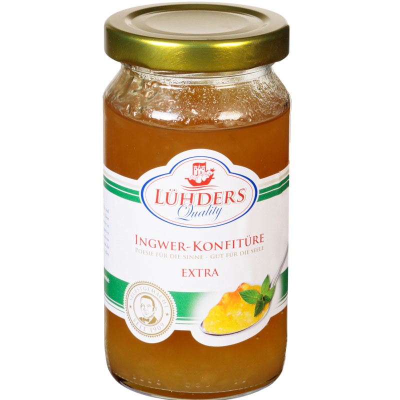 Lühders Ingwer-Konfitüre, Marmelade, Konfitüre 225g Glas Kaffee Zum ...