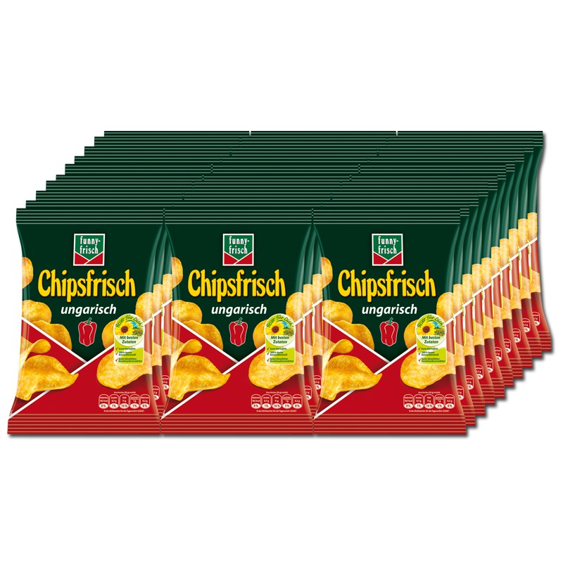 Funny Frisch Chipsfrisch ungarisch 30g, 30 Beutel Knabberartikel Chips