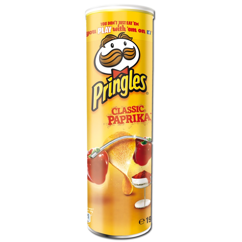 Pringles Paprika Chips Dose 190g, 18 Stück Knabberartikel Chips