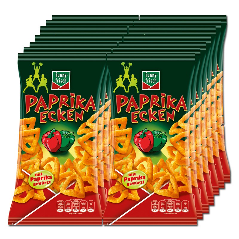 Funny Frisch Paprika Ecken 75g, Chips, 14 Beutel Knabberartikel Chips