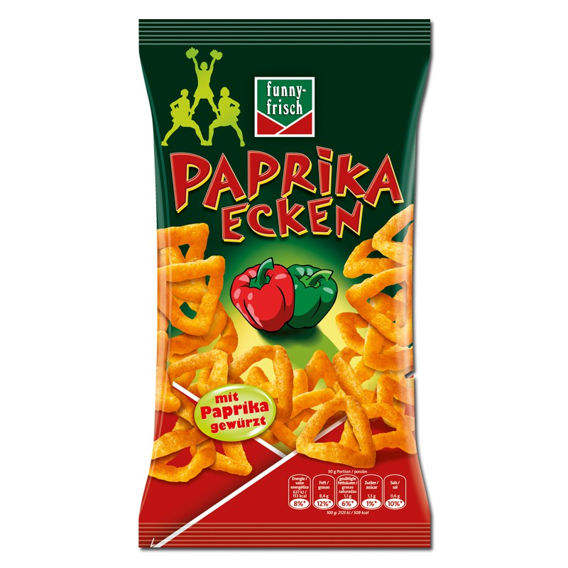Funny Frisch Paprika Ecken 75g, Chips, 14 Beutel Knabberartikel Chips Funny Frisch Chips