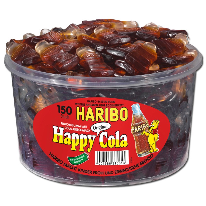 Haribo Colafläschen Happy-Cola, Fruchtgummi, 150 Stück ...