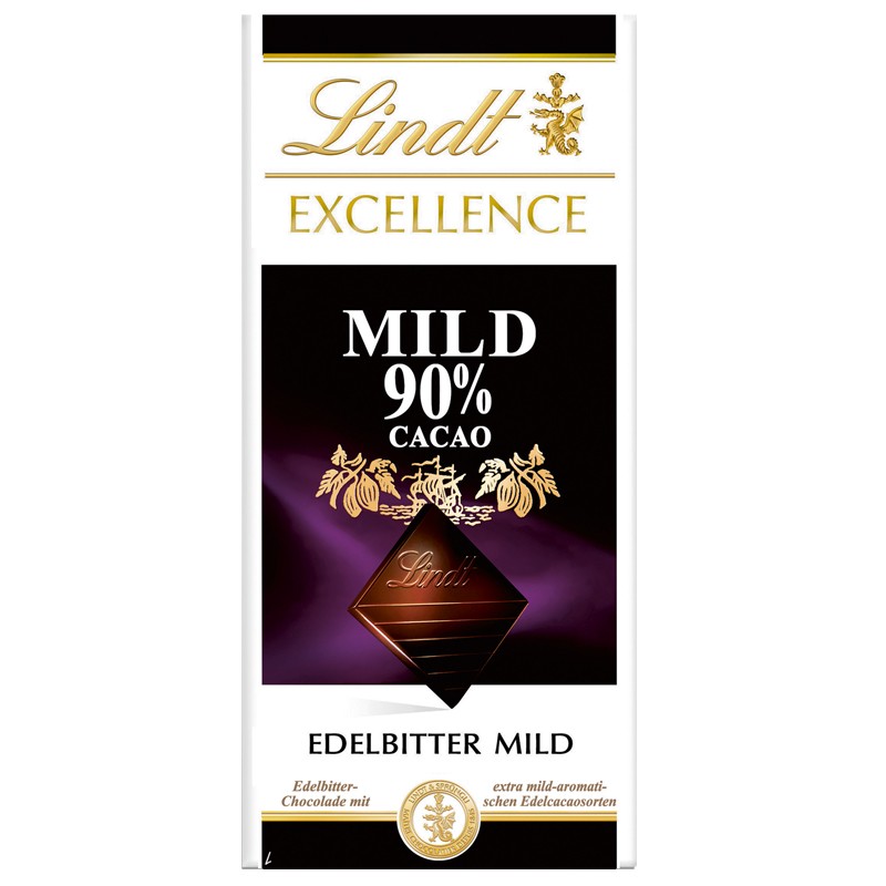 Lindt Excellence Cioccolato Fondente 90% Cacao - Confezione Da 10 Tavolette Da 100g
