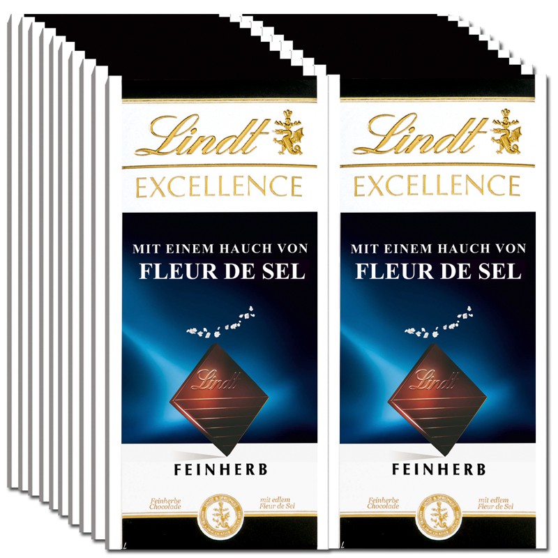 Lindt Excellence Fleur de Sel, Meersalz 100g 20 Tafeln Schokolade
