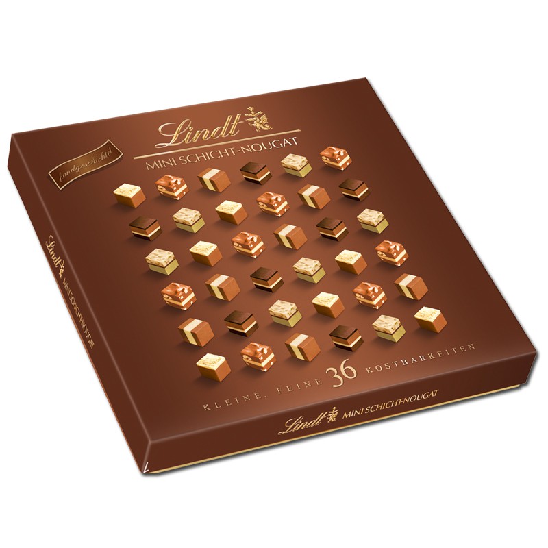 Lindt Mini Schicht-Nougat Pralines 165g 4 Packungen Schokolade Pralinen ...