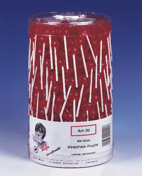 Küfa Kirschen Mini-Lutscher, Lolly, 500 Stück Lutscher Küfa Lutscher