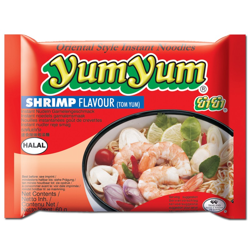 Yum Yum Instant Nudel Suppe Shrimps, 30 Beutel Snacks