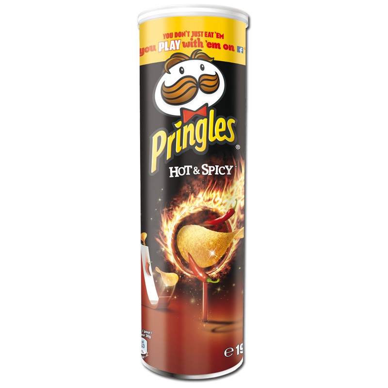 Pringles Hot & Spicy Chips 190g Dose, 5 Stück Pringles Hot & Spicy Chips 190g Dose, 5 Stück